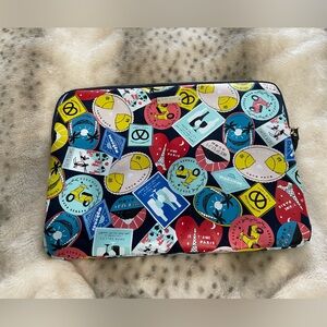 Kate Spade Laptop Sleeve Travel Case Around the World Colorful 13 inch